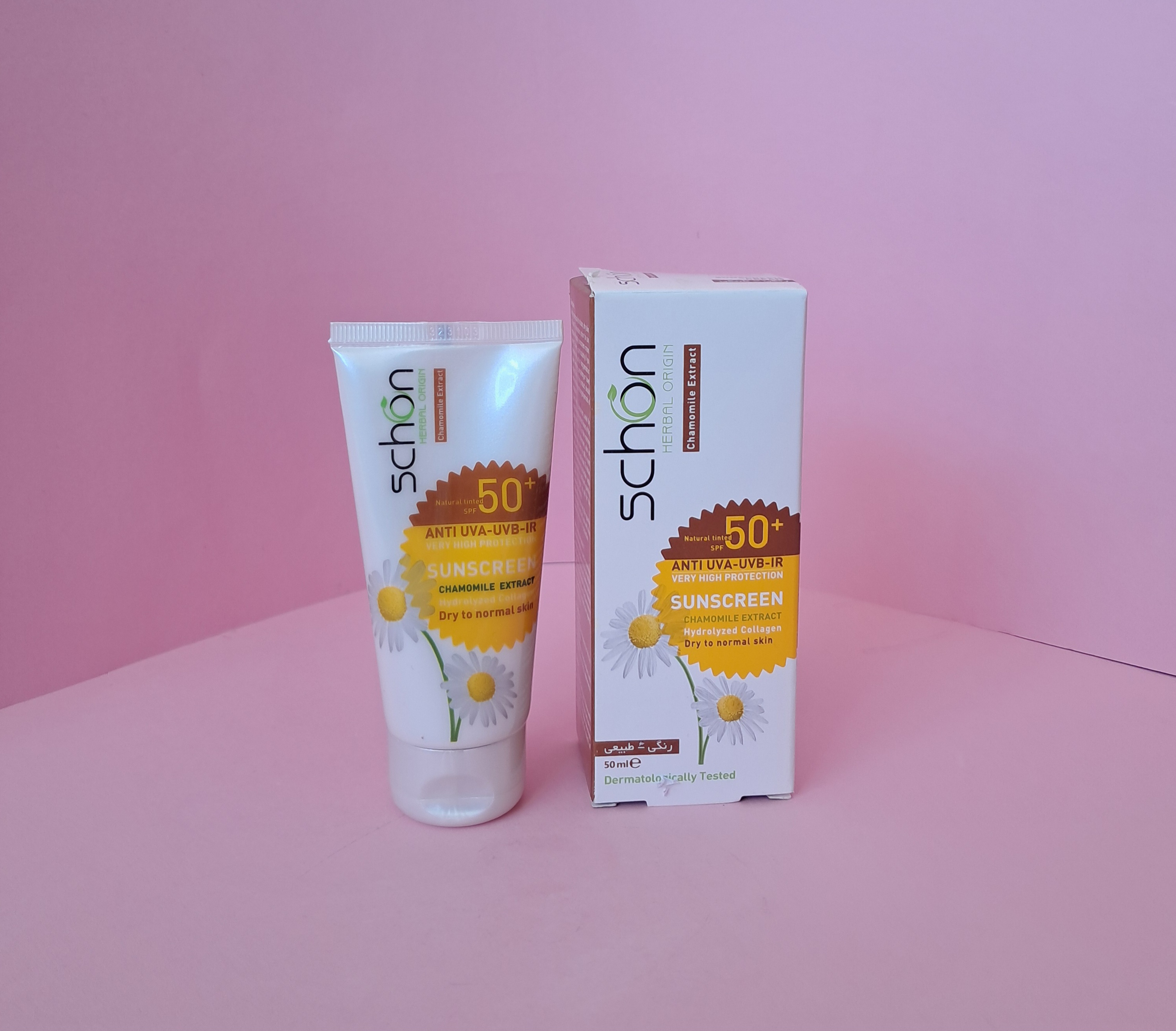 کرم ضد آفتاب رنگی فاقد چربی شون با رنگ طبیعی +spf50