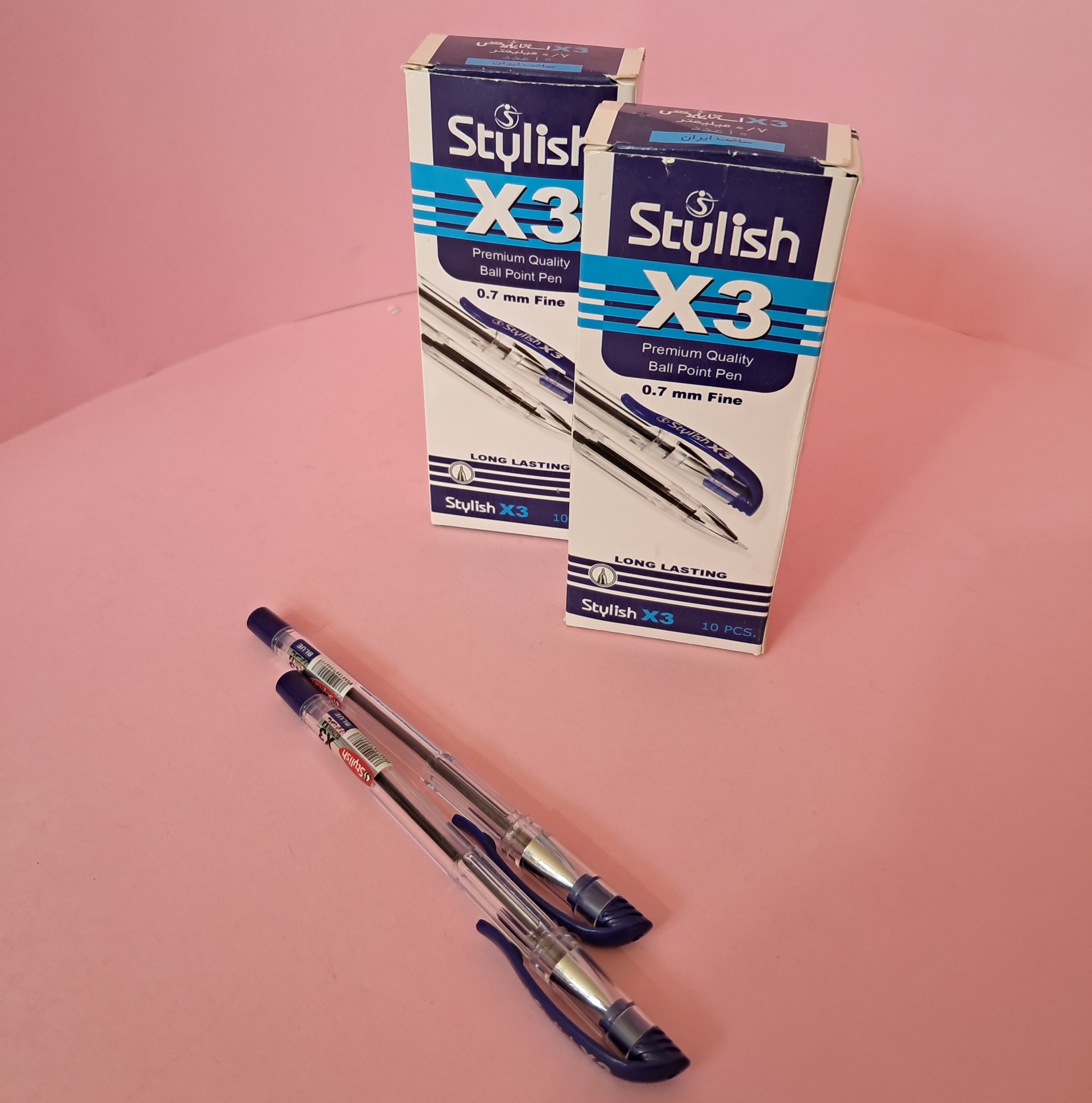 خودکار استایلیش مدل x3 بسته 10 عددی  آبی